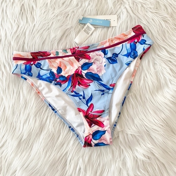 Cupshe Floral High Waisted Swimsuit Bottoms - Picture 1 of 4